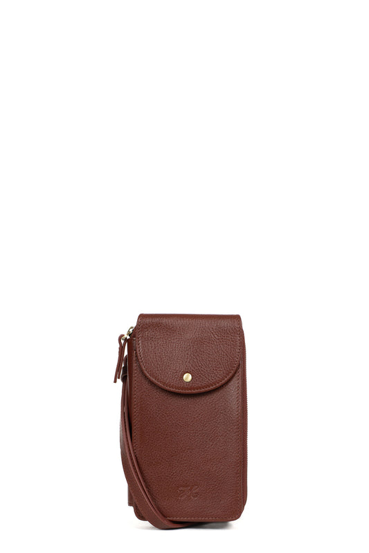 Pochette téléphone avec portefeuille - Stop RFID - Cuir -