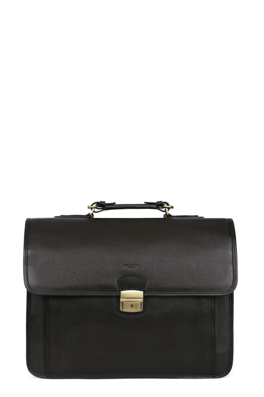 Cartable - A4 - Cuir - Noir
