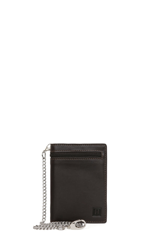 Portfel europejski - 2 skrzydła - Skóra - Marron