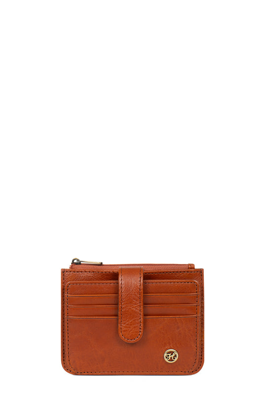 Porte-cartes - 1 volet - Cuir - Cognac
