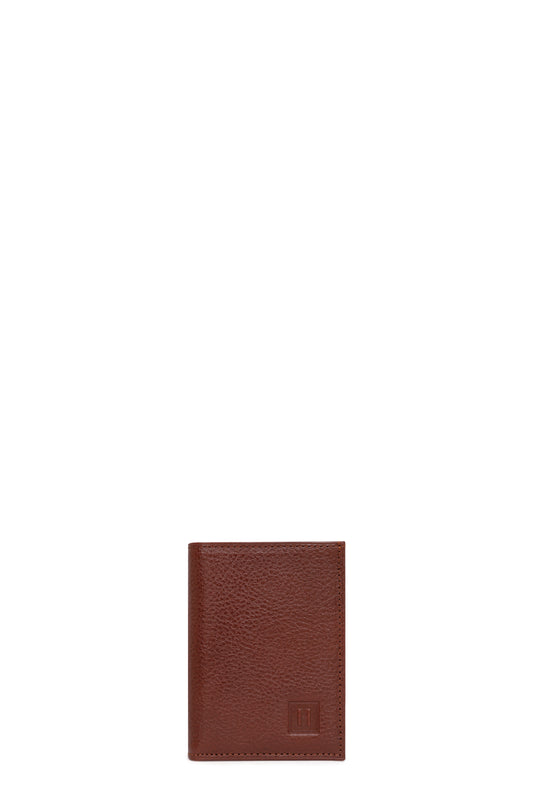 Porte-cartes - 1 volet - Cuir - Marron