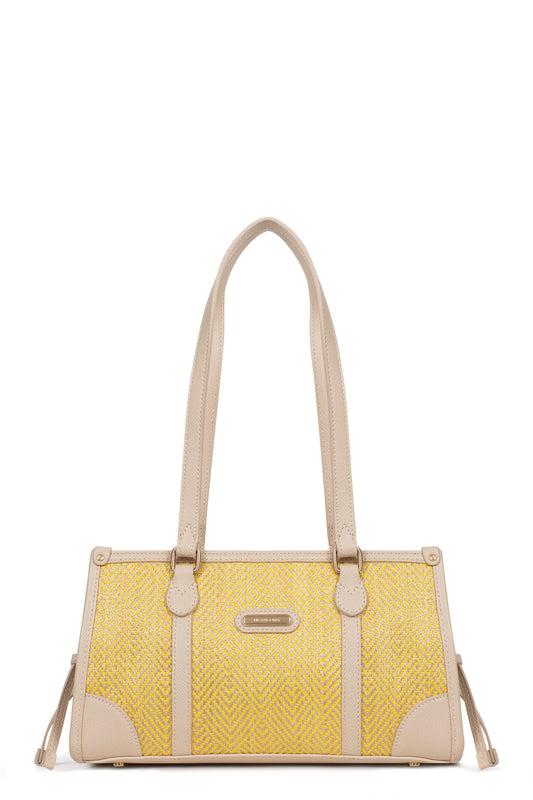 Sac porté épaule 2 anses - Jaune