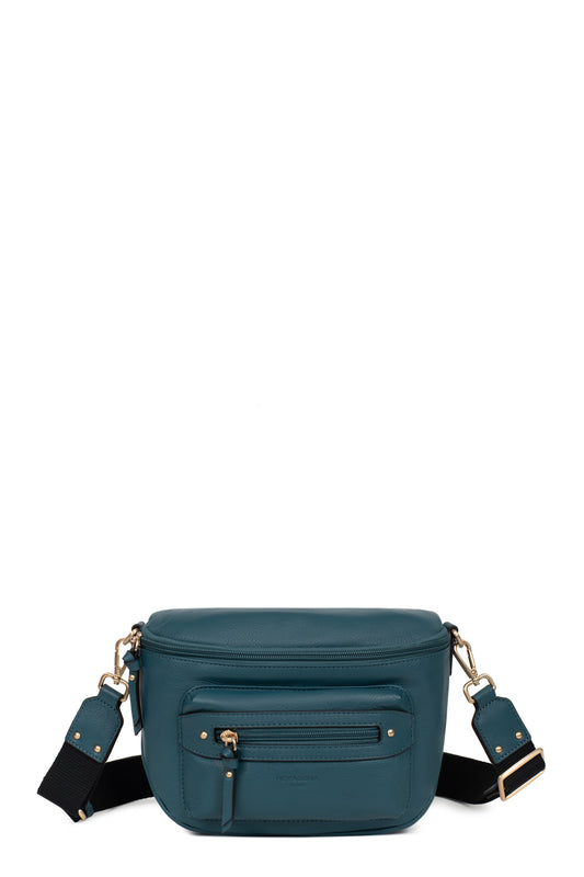 Sac porté travers - Cuir - Bleu-pétrole