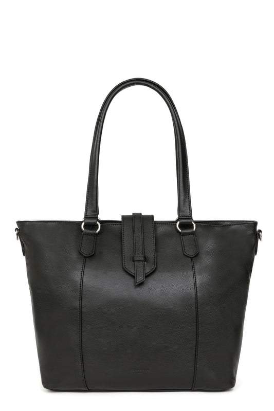 Schultertasche - A4 - Leder - Noir