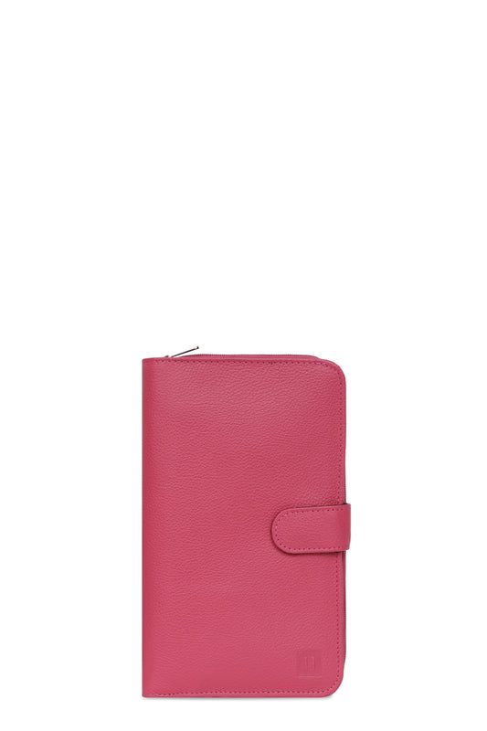 Compagnon de voyage - 1 volet - Cuir - Fuchsia