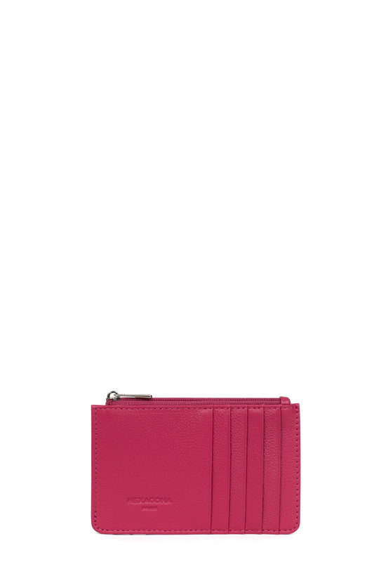Porte-cartes - Cuir - Fuchsia