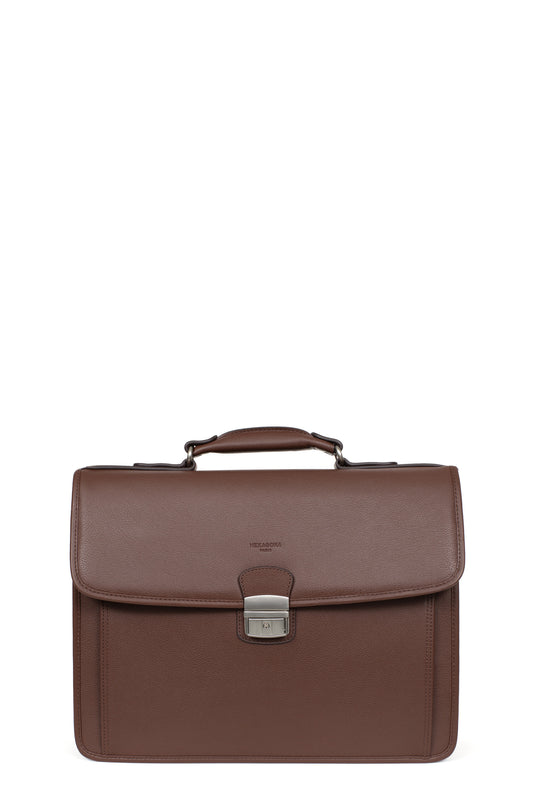 Cartable - A4 - Cuir - Chocolat