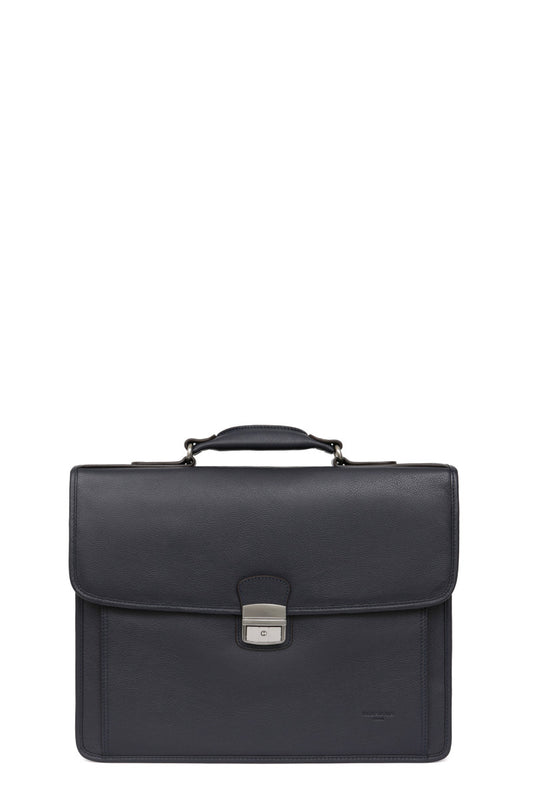 Cartable - A4 - Cuir - Marine
