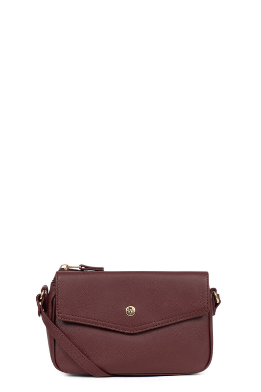 Sac porté travers - Cuir - Prune