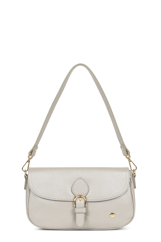 Sac porté épaule 1 anse - Cuir - Argent