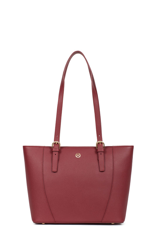 Sac cabas porté épaule - Cuir - Carmin