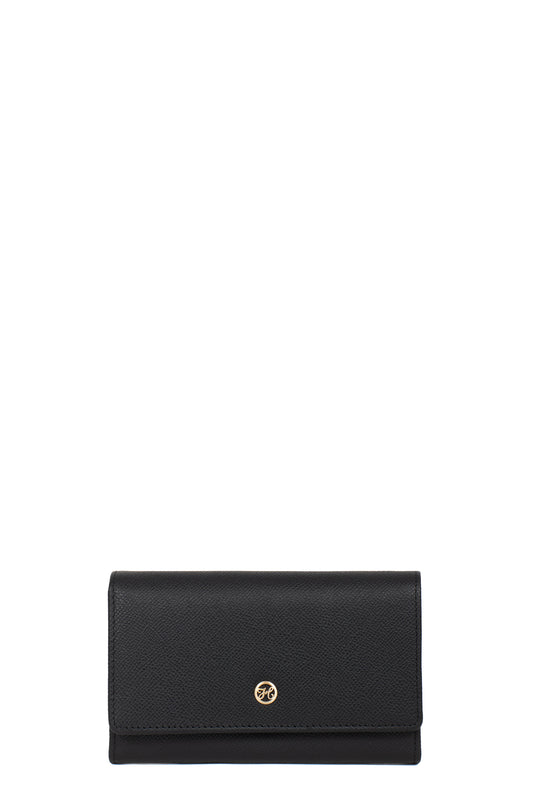 Portefeuille long - 1 volet - Stop RFID - Cuir - Noir