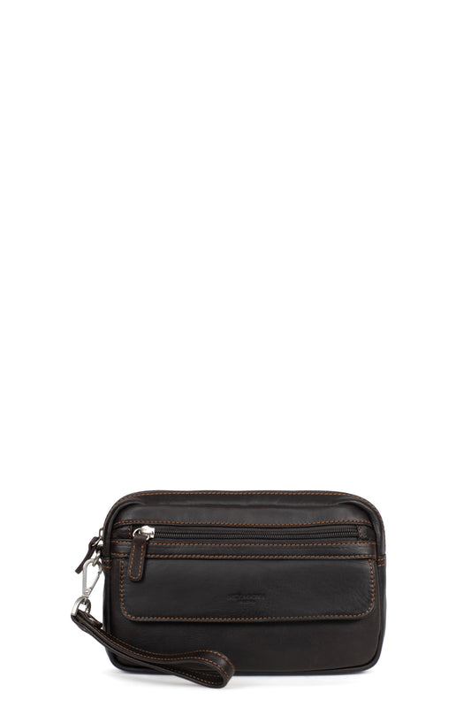 Wristlet pouch - Leather - Marron