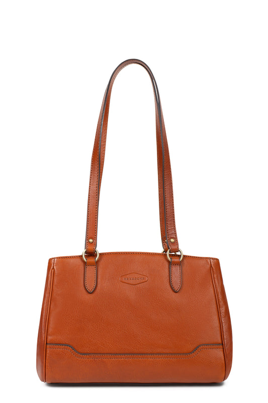 Sac porté épaule 2 anses - Cuir - Noir