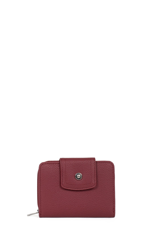 Portefeuille - 2 volets - Stop RFID - Carmin