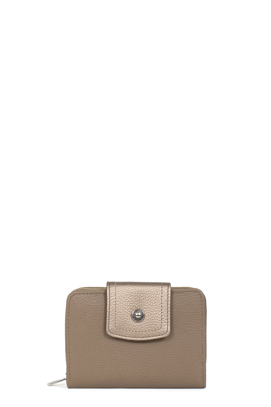 Portefeuille - 2 volets - Stop RFID - Écorce/bronze