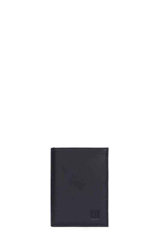 Portefeuille européen - 2 volets - Cuir - Marine