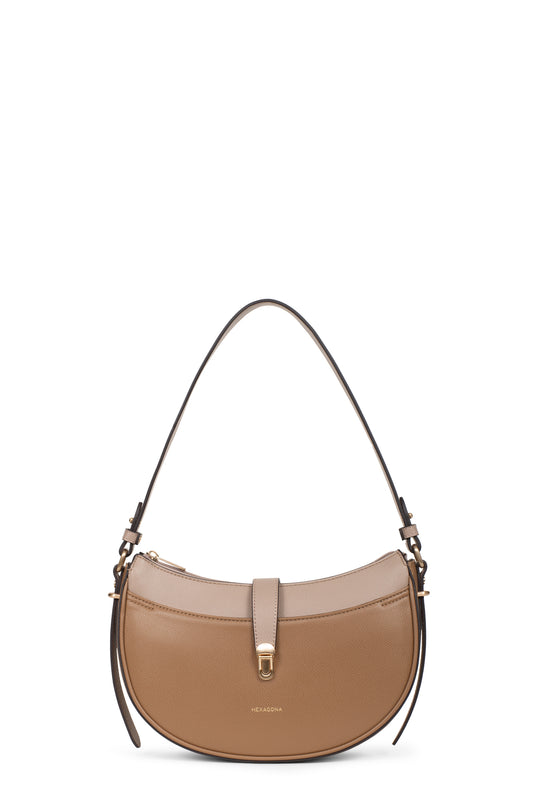 Sac porté épaule 1 anse - Écorce/taupe