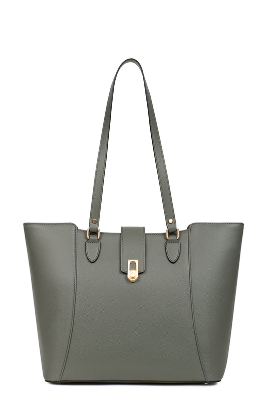 Shoulder tote bag - A4 - Kaki
