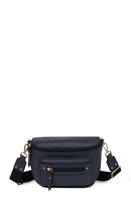 Sac porté travers - Cuir - Bleu-nuit