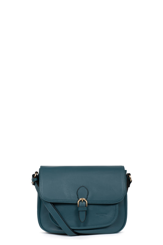 Sac porté travers - Cuir - Bleu-pétrole