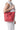 Sac transformable - Cuir de vachette - Rouge-fonce