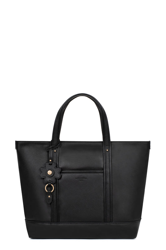 Sac cabas porté main - Cuir de vachette - Noir