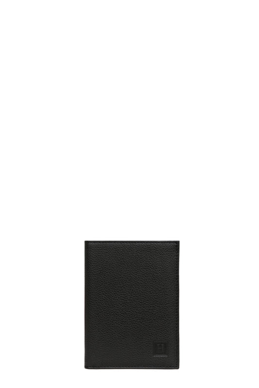 Portefeuille européen - 2 volets - Cuir - Noir