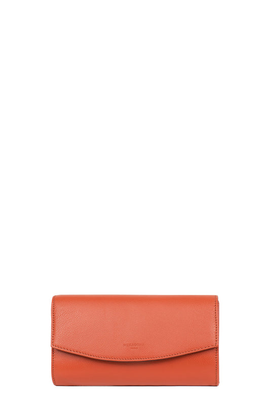 Evening clutch - Leather - Orange