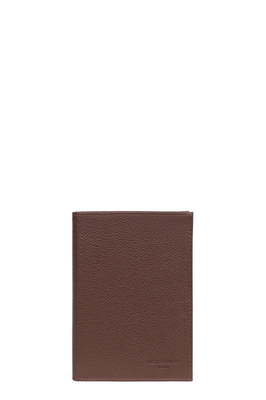 Portefeuille européen - 3 volets - Cuir - Chocolat