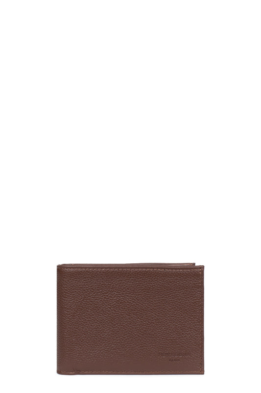 Portefeuille italien - 2 volets - Cuir - Chocolat