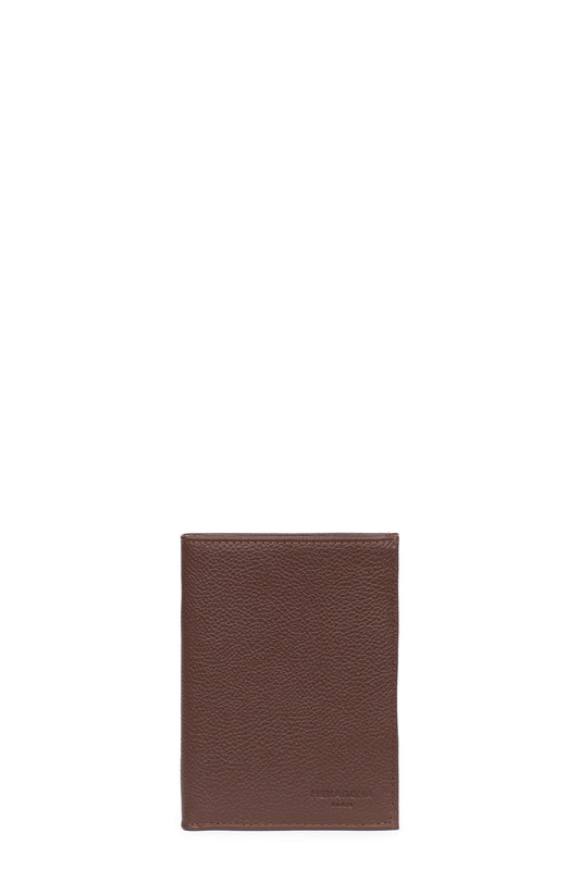 Portefeuille européen - 2 volets - Cuir - Chocolat