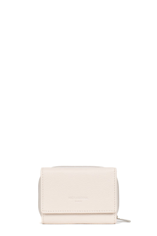 Portefeuille - 2 volets - Stop RFID - Cuir - Ivoire