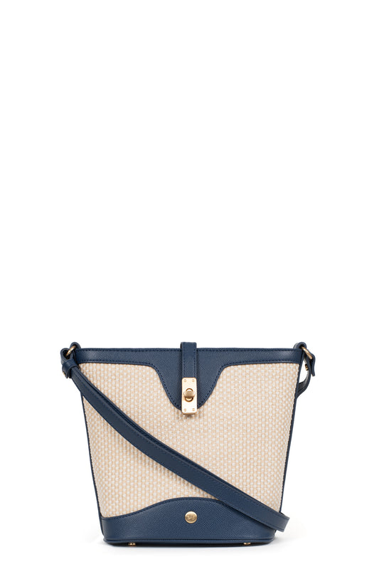 Sac porté travers - Beige/marine