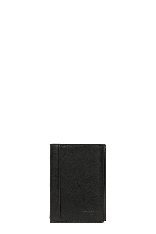 Portefeuille européen - 3 volets - Cuir - Noir