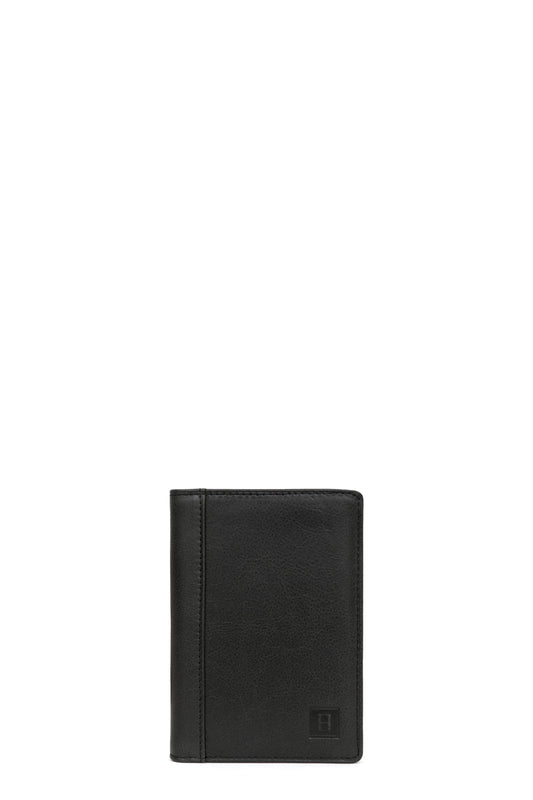 Portefeuille européen - 2 volets - Cuir - Noir