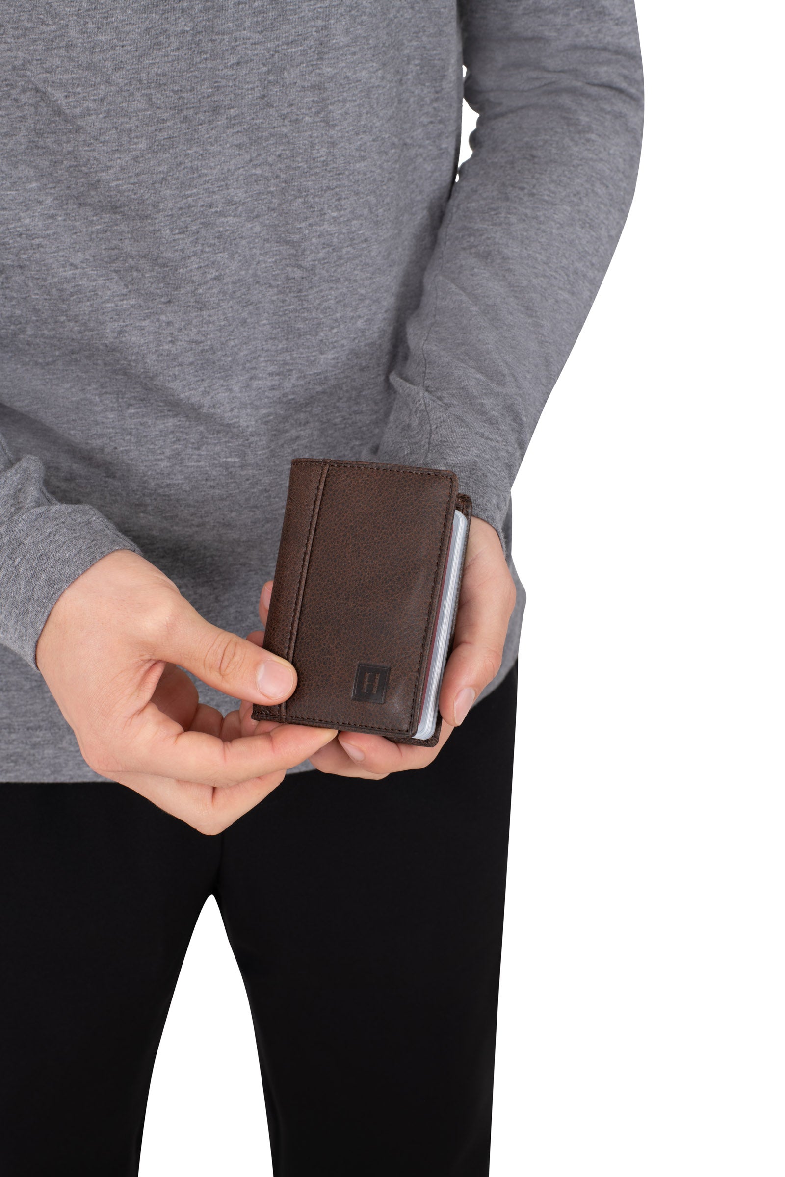 Hexagona Porte-Monnaie Homme Collection Félin – Cuir De Vachette Gras Noir, Design Sobre & Élégant