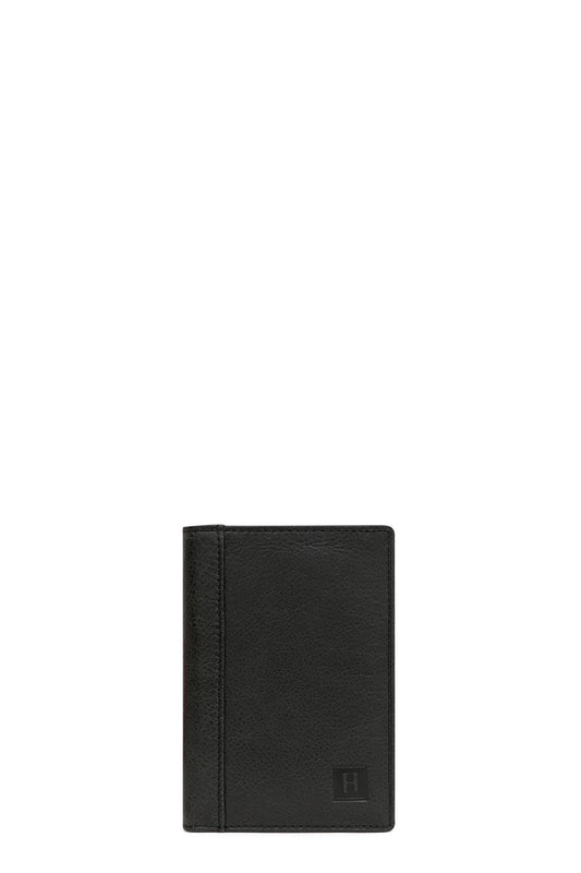 Portefeuille européen - 2 volets - Cuir - Noir