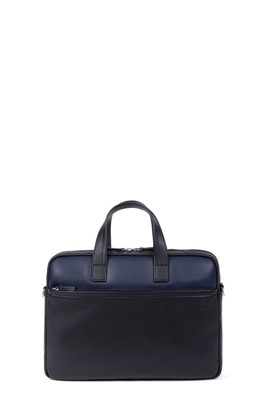 Briefcase - 13" & A4 - Leather - Noir/marine