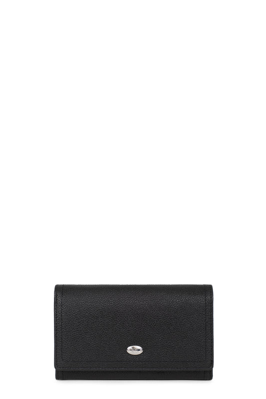 Portefeuille long - 1 volet - Stop RFID - Cuir - Noir
