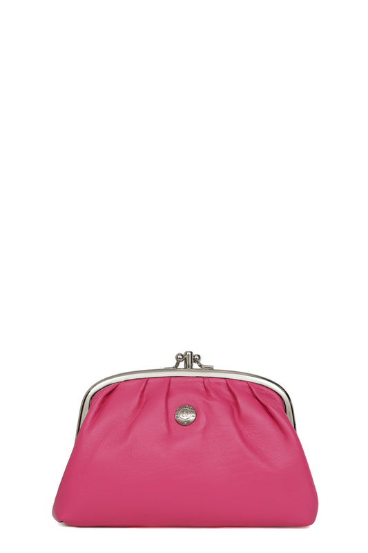 Porte-monnaie - Grand - Cuir - Fuchsia
