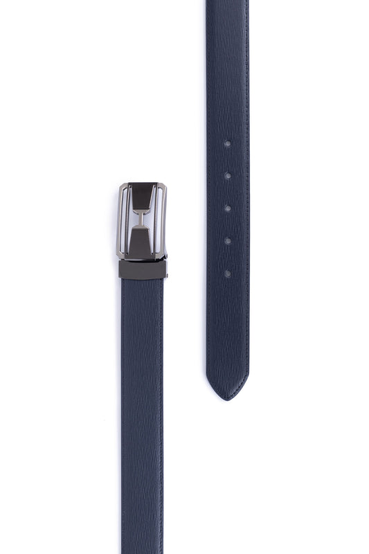 Ceinture ajustable - Croûte de cuir - Marine