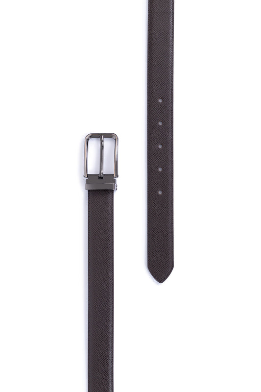 Ceinture ajustable - Croûte de cuir - Noir