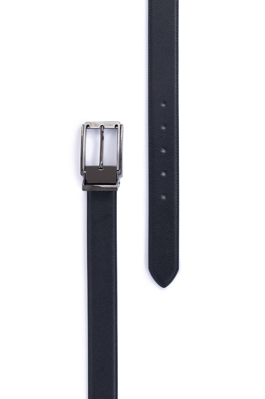 Ceinture ajustable - Croûte de cuir - Noir